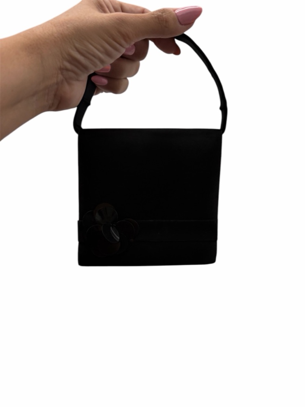 Black Satin Evening Top-Handle Bag vintage